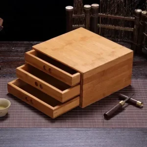 Boîte à thé entièrement en bambou, service à thé Puer, 357g, Yunnan chinois, 1 pièce